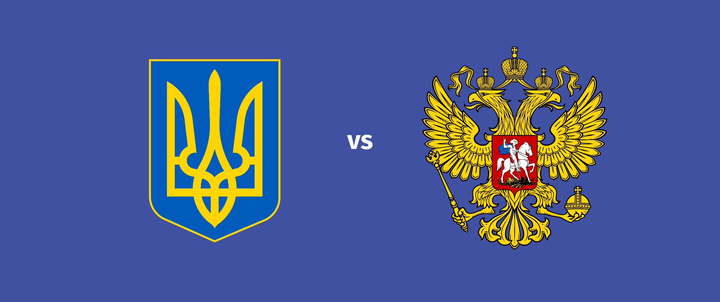 Герб Украины представляет собой классическую триаду в форме трезубца, воплощающую идею триединства, в то время как герб России сочетает в себе дуальность двуглавого орла, с триадой в виде трех корон.