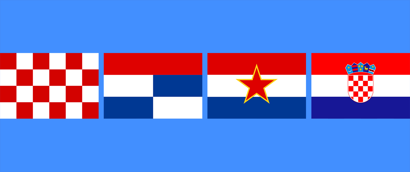 Alpha. The evolution of the Croatian flag.